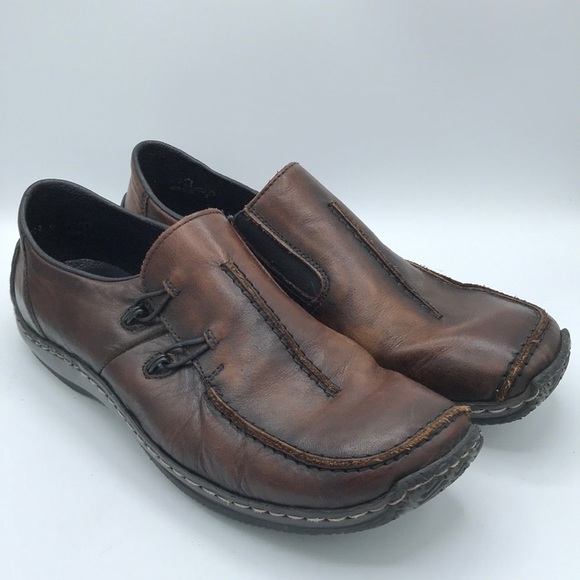 Rieker Antistress sturdy brown slip-on shoes, size 38 (US 7) - Picture 1 of 9